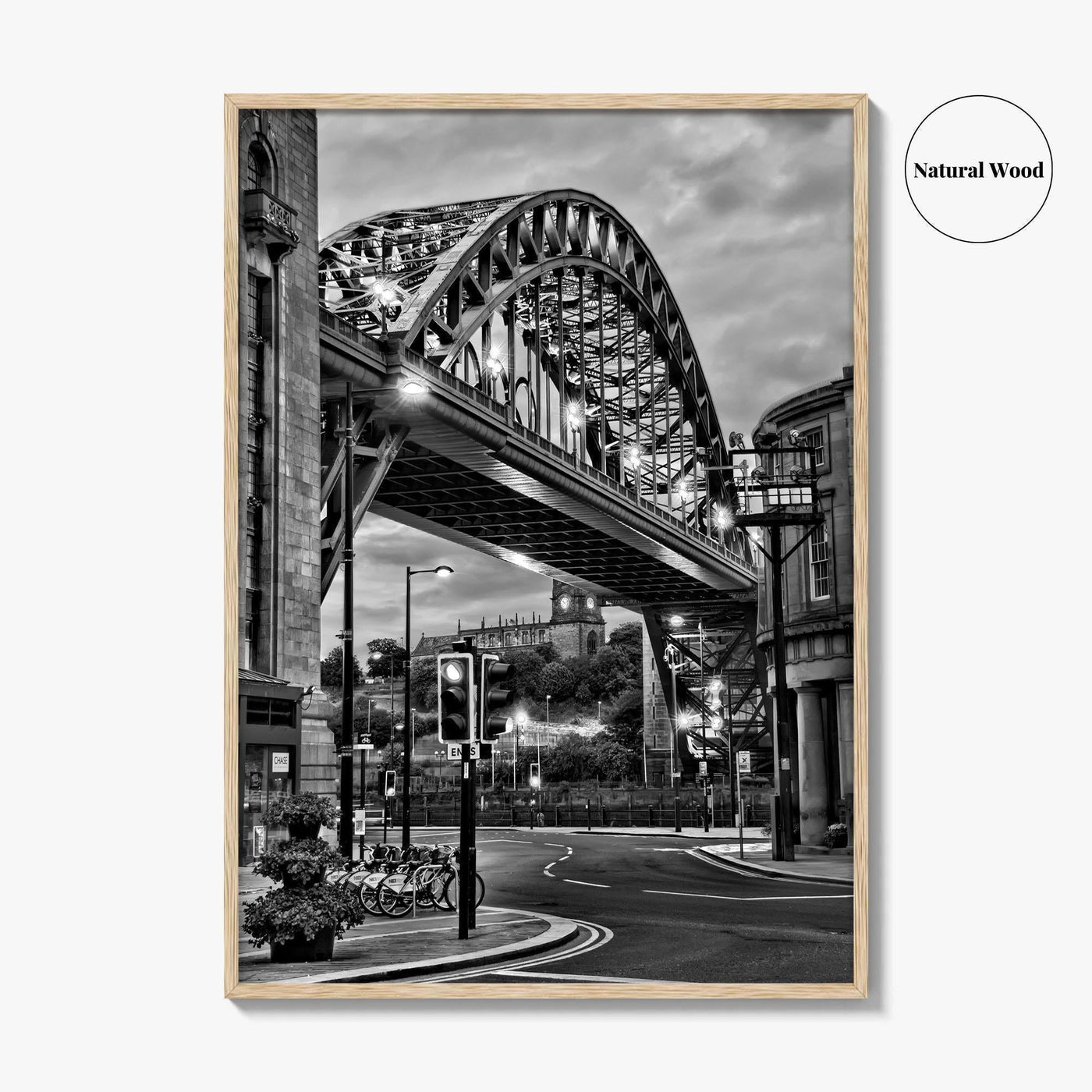 Newcastle Upon Tyne Black and White Fine Art Photo Print, Tyne Bridge England Poster