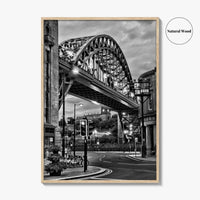Newcastle Upon Tyne Black and White Fine Art Photo Print, Tyne Bridge England Poster