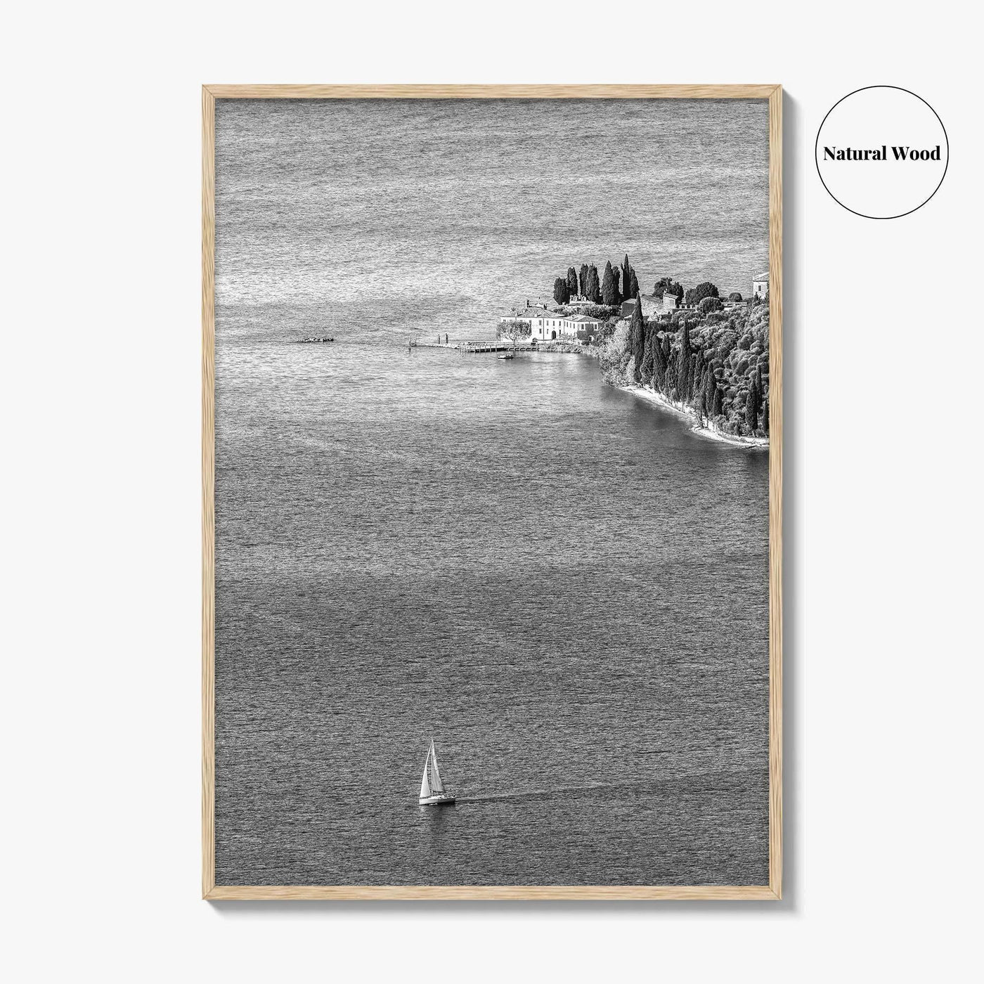 Punta San Vigilio Black and White Fine Art Photo Print, Lake Garda Italy Poster
