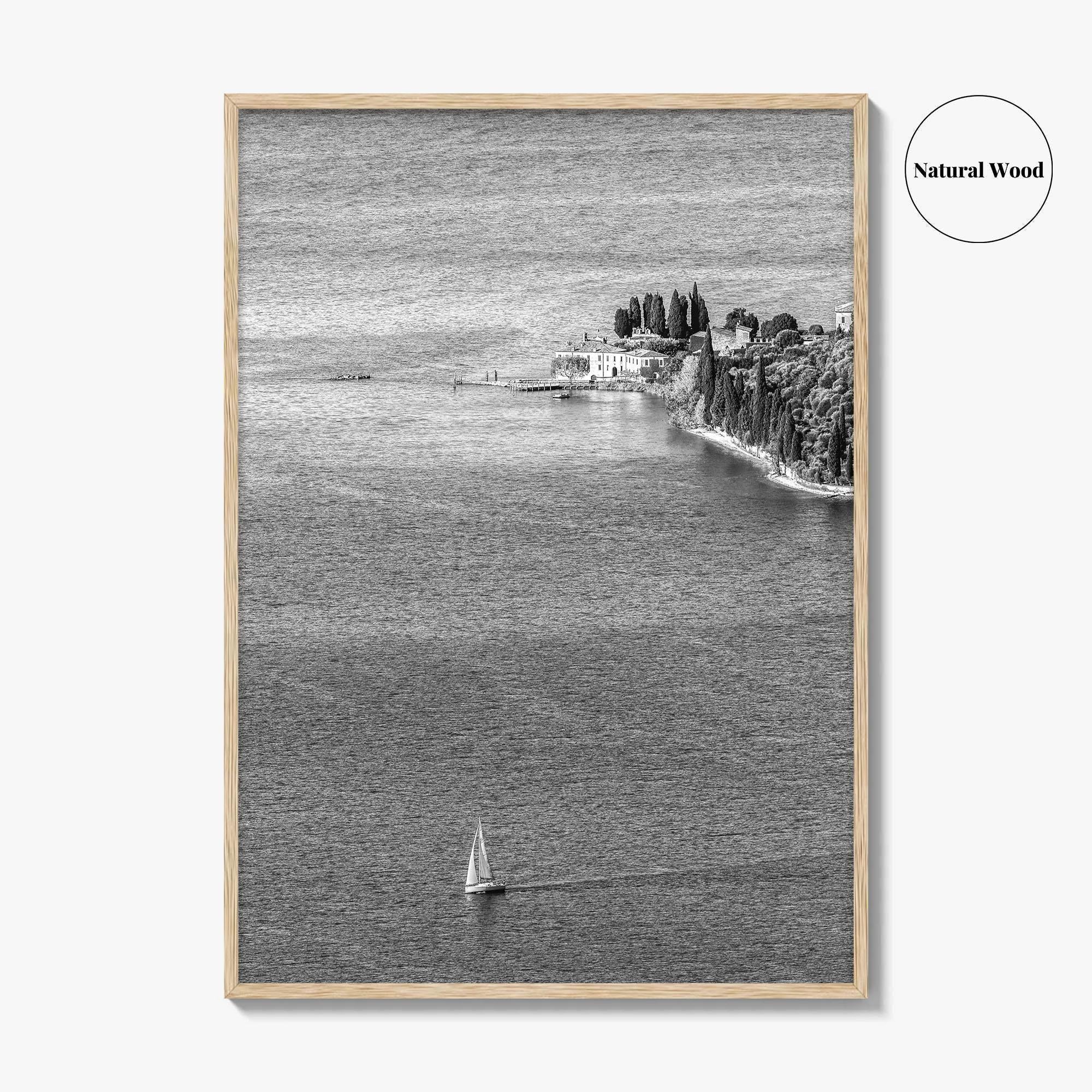 Punta San Vigilio Black and White Fine Art Photo Print, Lake Garda Italy Poster