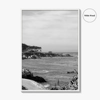 Pacific Grove Black and White Fine Art Photo Print, Monterey Coastline, California Poster