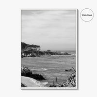 Pacific Grove Black and White Fine Art Photo Print, Monterey Coastline, California Poster