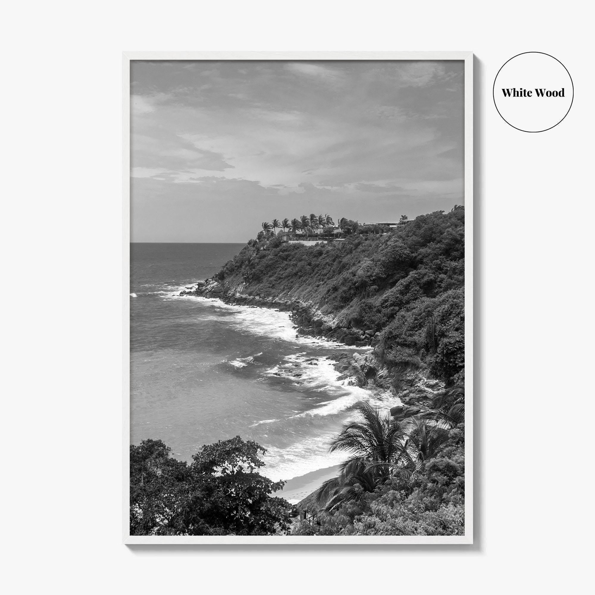 Puerto Escondido Black and White Fine Art Photo Print, Carrizalillo Beach, Oaxaca Mexico Poster