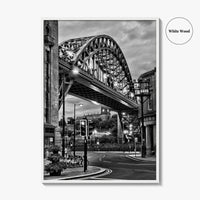 Newcastle Upon Tyne Black and White Fine Art Photo Print, Tyne Bridge England Poster