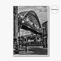 Newcastle Upon Tyne Black and White Fine Art Photo Print, Tyne Bridge England Poster