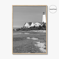Old Saybrook Black White Fine Art Photo Print, Lynde Point Lighthouse, Connecticut USA