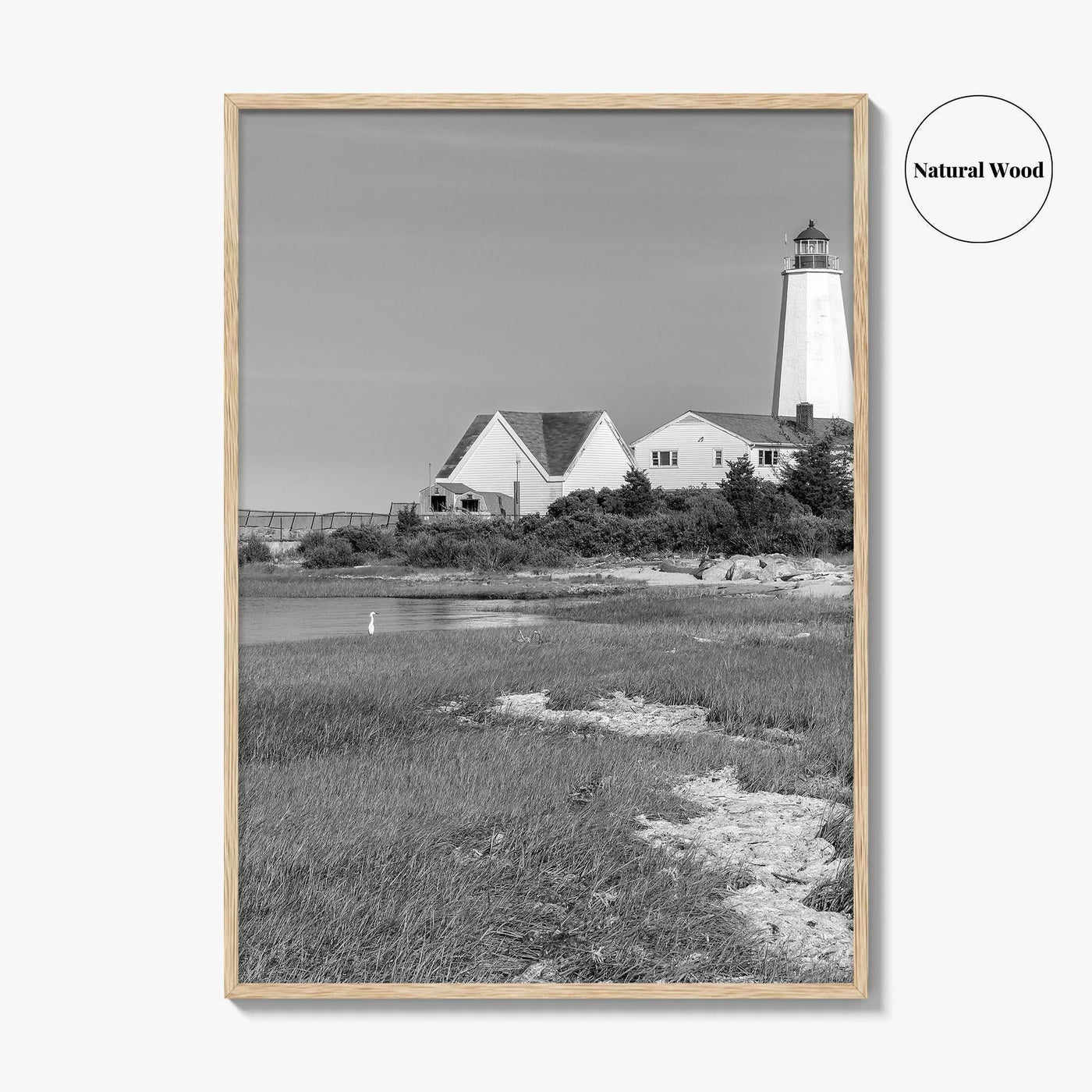 Old Saybrook Black White Fine Art Photo Print, Lynde Point Lighthouse, Connecticut USA