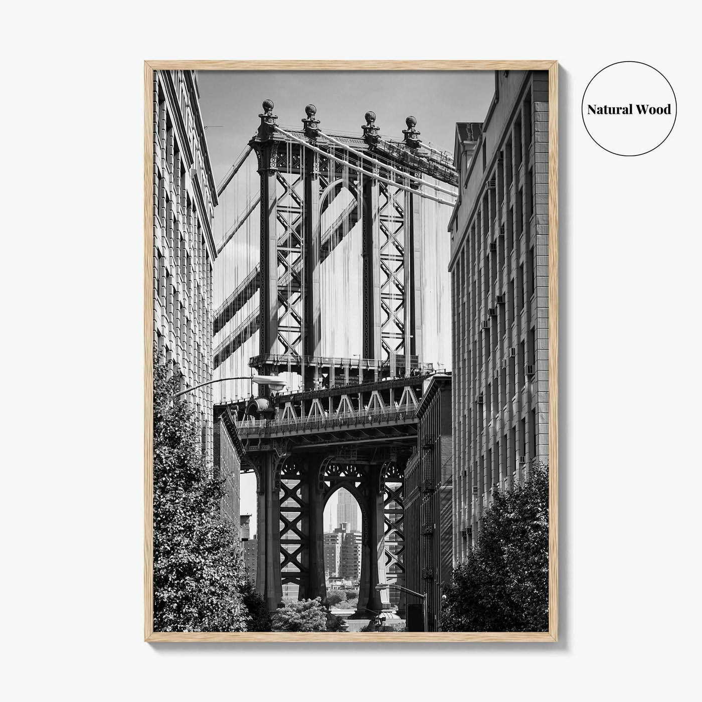 New York City Black and White Fine Art Photo Print, Manhattan Bridge, Brooklyn Poster