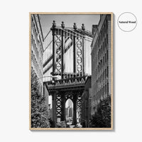 New York City Black and White Fine Art Photo Print, Manhattan Bridge, Brooklyn Poster