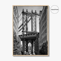 New York City Black and White Fine Art Photo Print, Manhattan Bridge, Brooklyn Poster