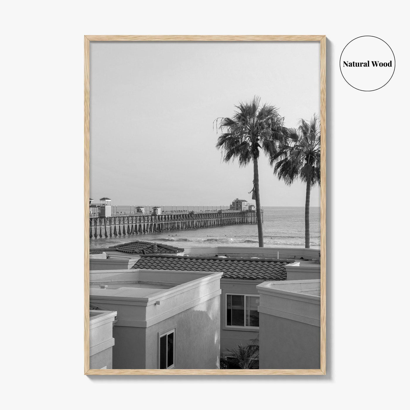 Oceanside Black and White Fine Art Photo Print, San Diego Pier Poster, California Poster