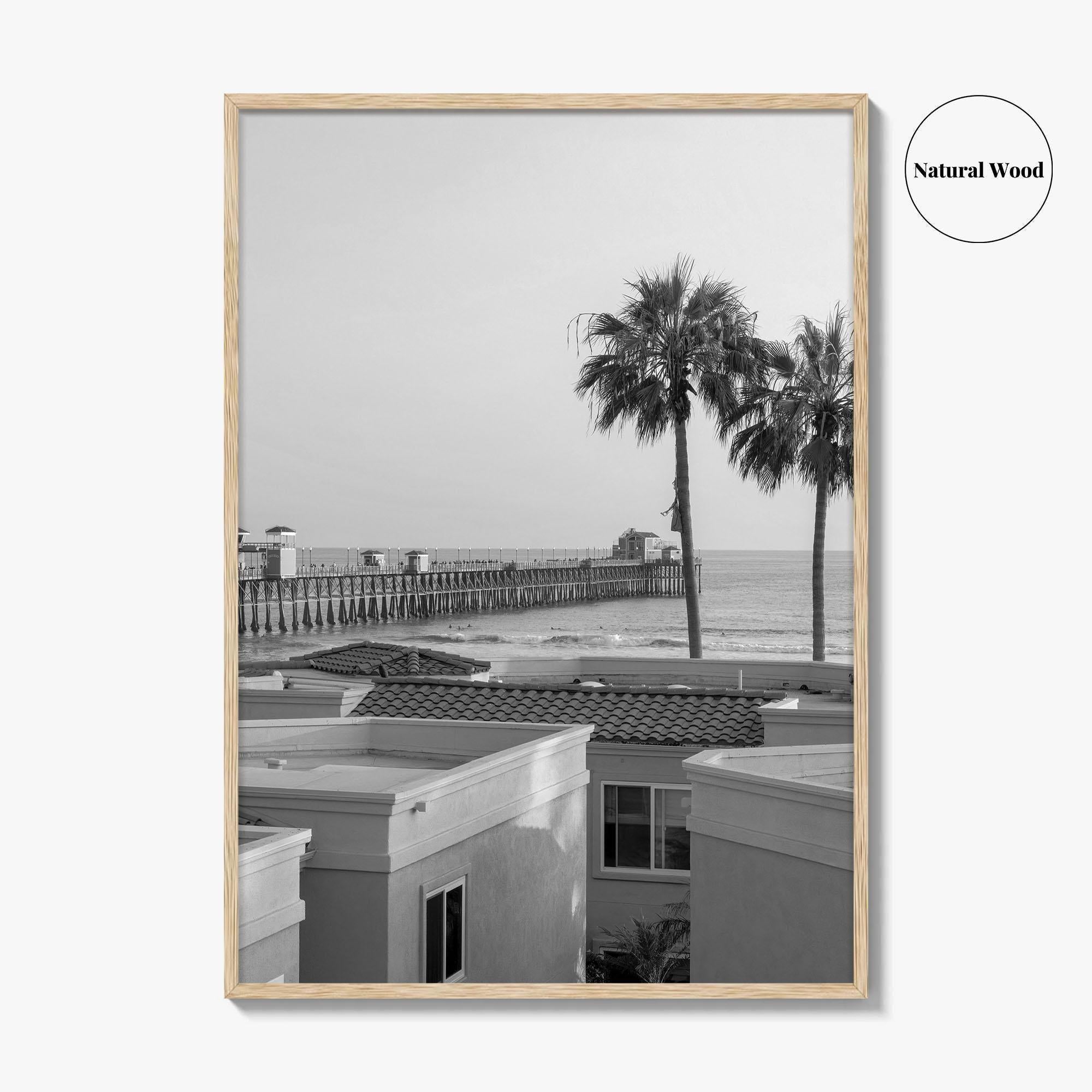 Oceanside Black and White Fine Art Photo Print, San Diego Pier Poster, California Poster
