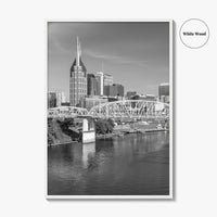 Nashville Skyline Black and White Fine Art Photo Print, Tennessee Poster