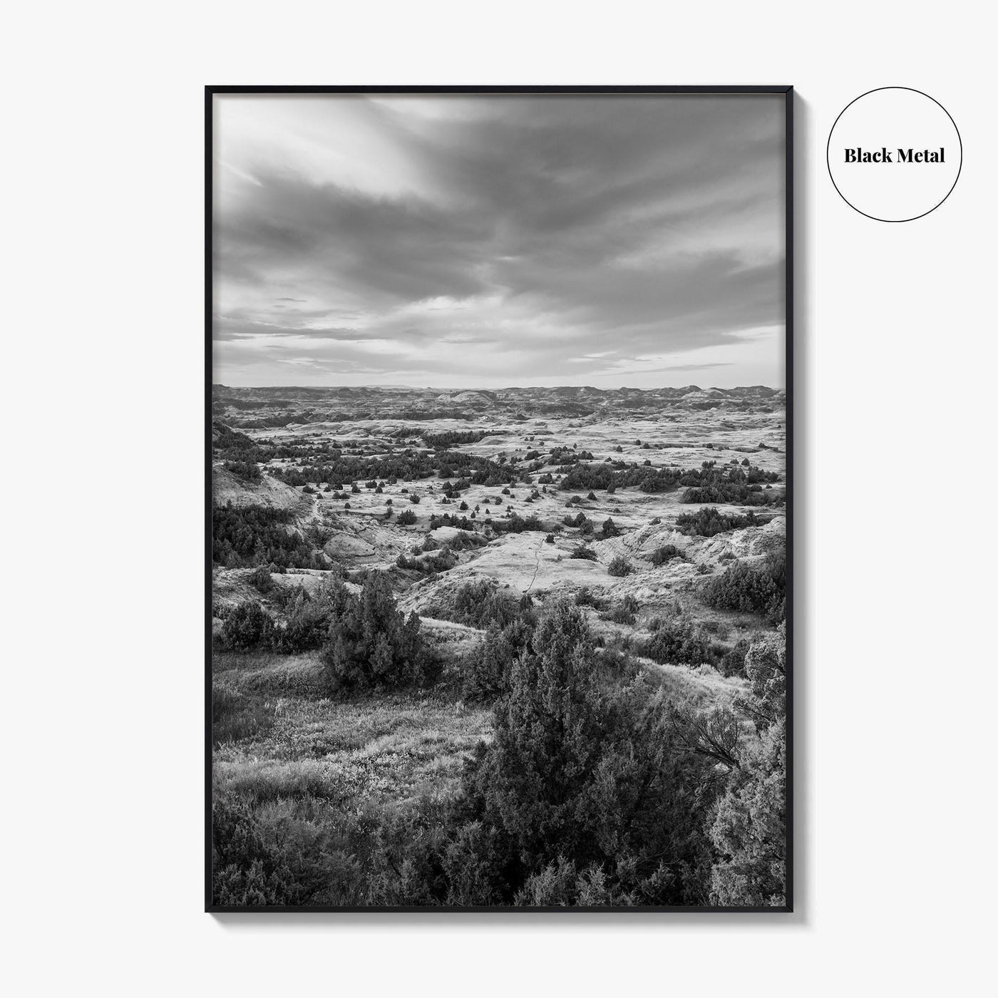 North Dakota Black and White Fine Art Photo Print, Theodore Roosevelt National Park Poster