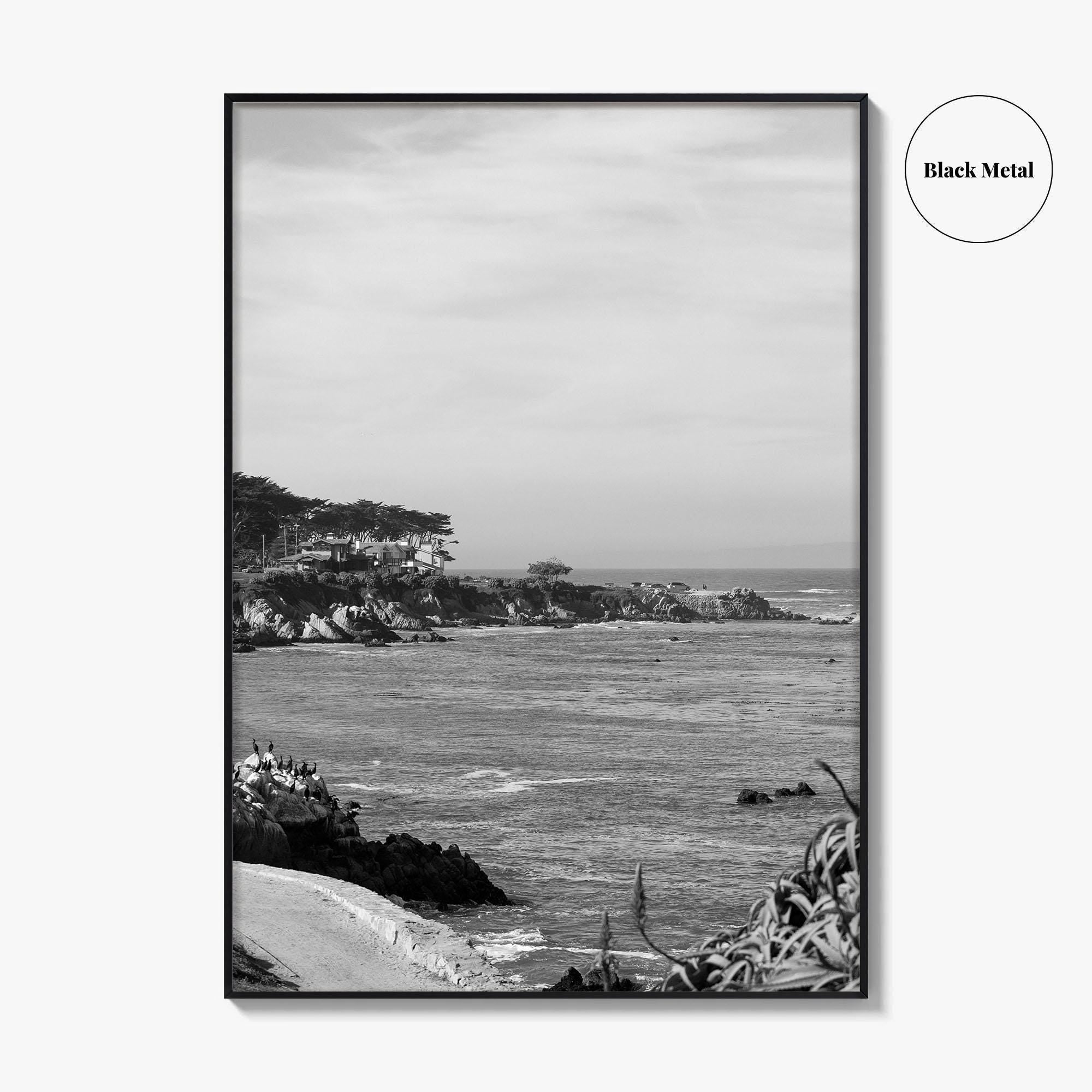 Pacific Grove Black and White Fine Art Photo Print, Monterey Coastline, California Poster