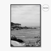 Pacific Grove Black and White Fine Art Photo Print, Monterey Coastline, California Poster
