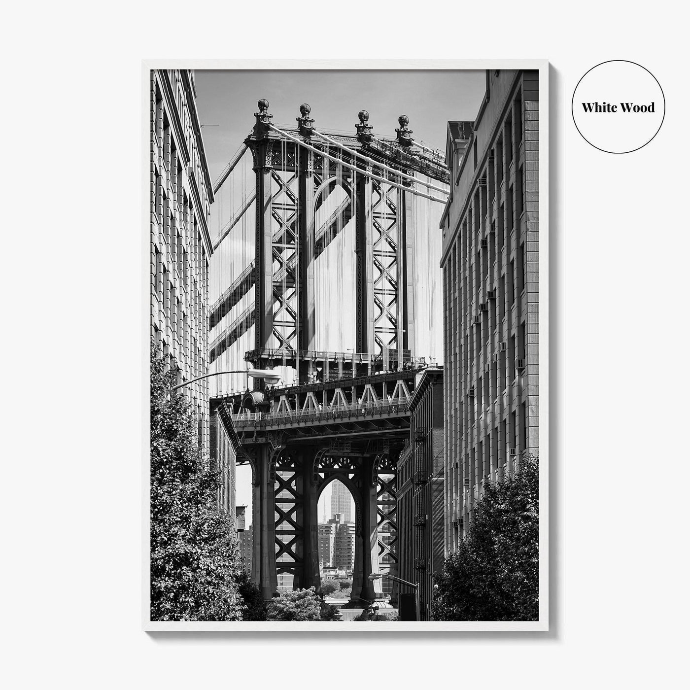 New York City Black and White Fine Art Photo Print, Manhattan Bridge, Brooklyn Poster