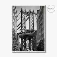 New York City Black and White Fine Art Photo Print, Manhattan Bridge, Brooklyn Poster