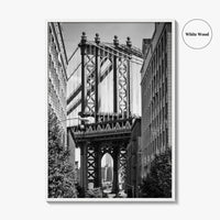New York City Black and White Fine Art Photo Print, Manhattan Bridge, Brooklyn Poster