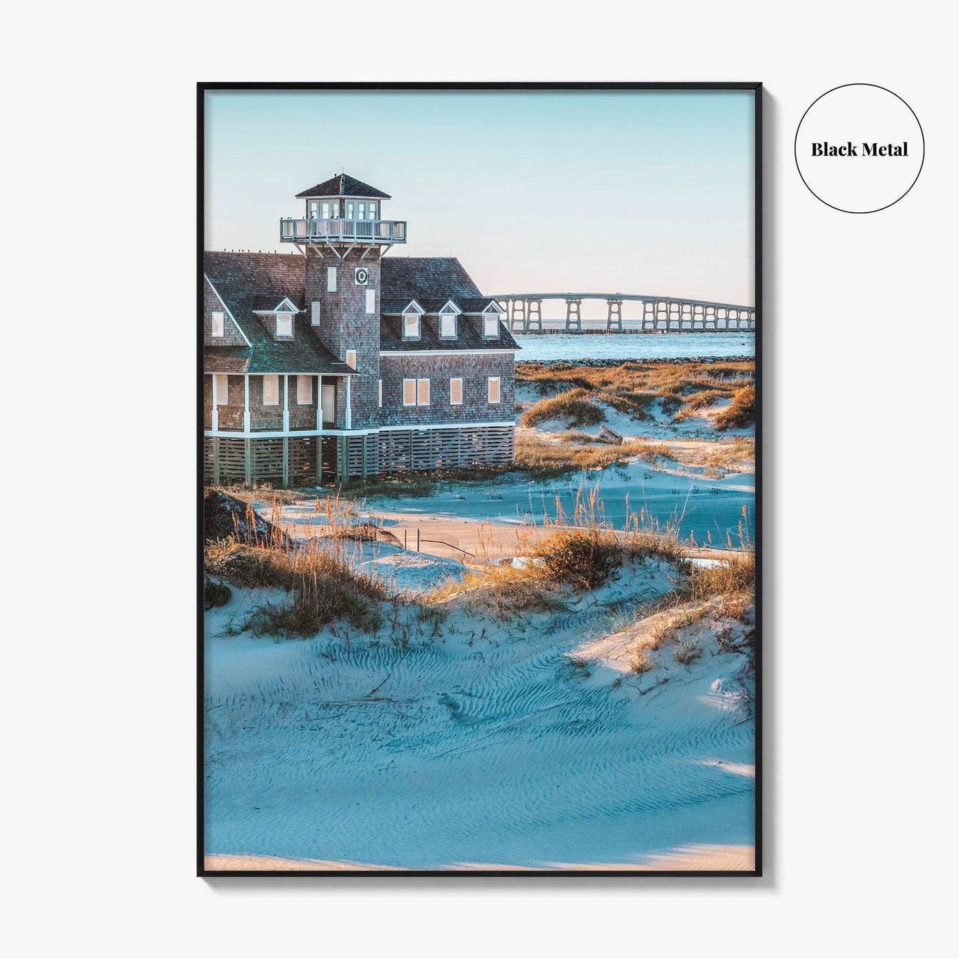 Outer Banks Fine Art Photo Print, Oregon Inlet, Bonner Bridge, Life-Saving Station, NC