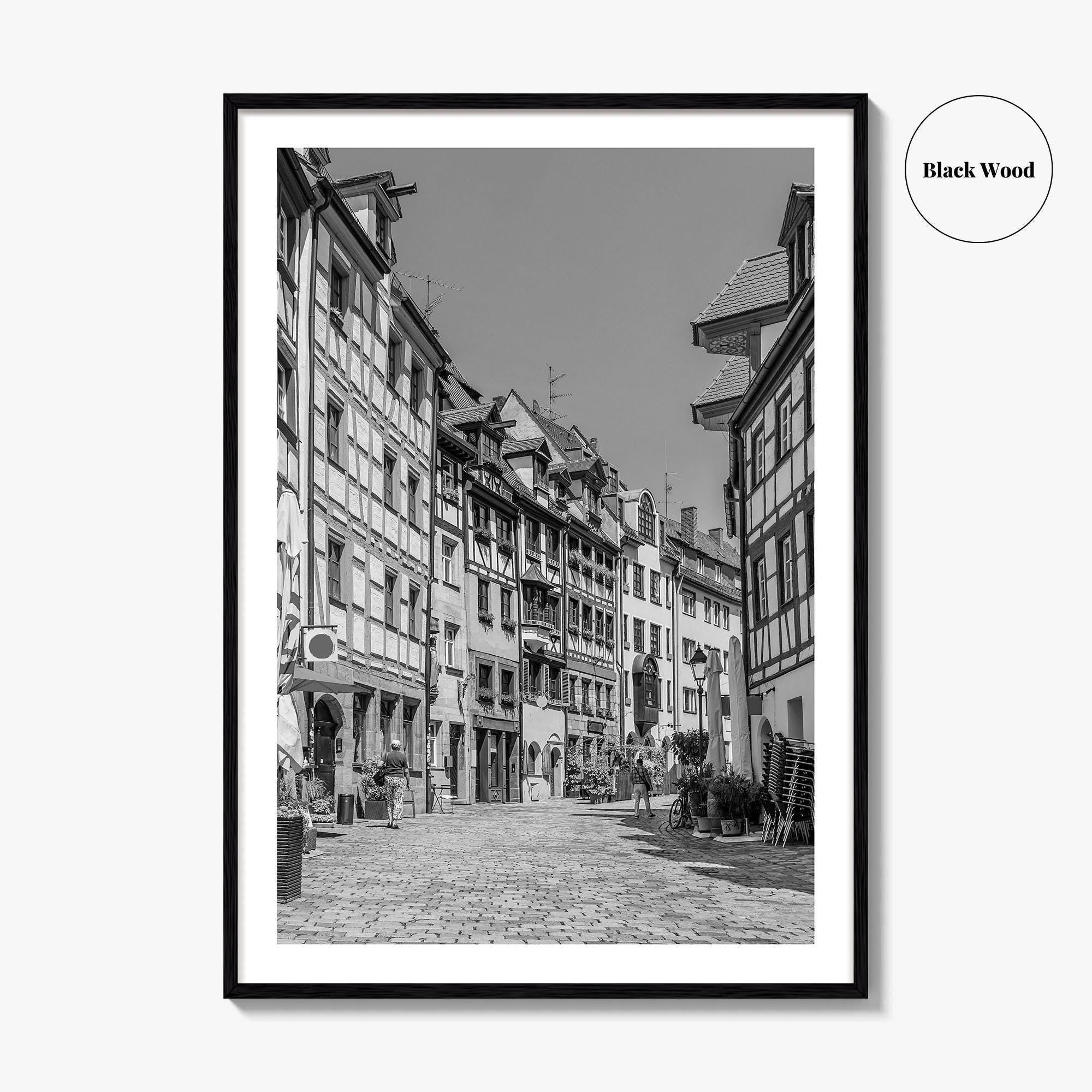 Nuremberg Black and White Fine Art Photo Print, Nürnberg Germany, Weissgerbergasse