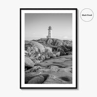 Peggy's Cove Black and White Fine Art Photo Print, Nova Scotia Halifax Poster