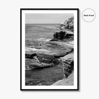 Point Loma Black and White Fine Art Photo Print, Sunset Cliffs San Diego Poster