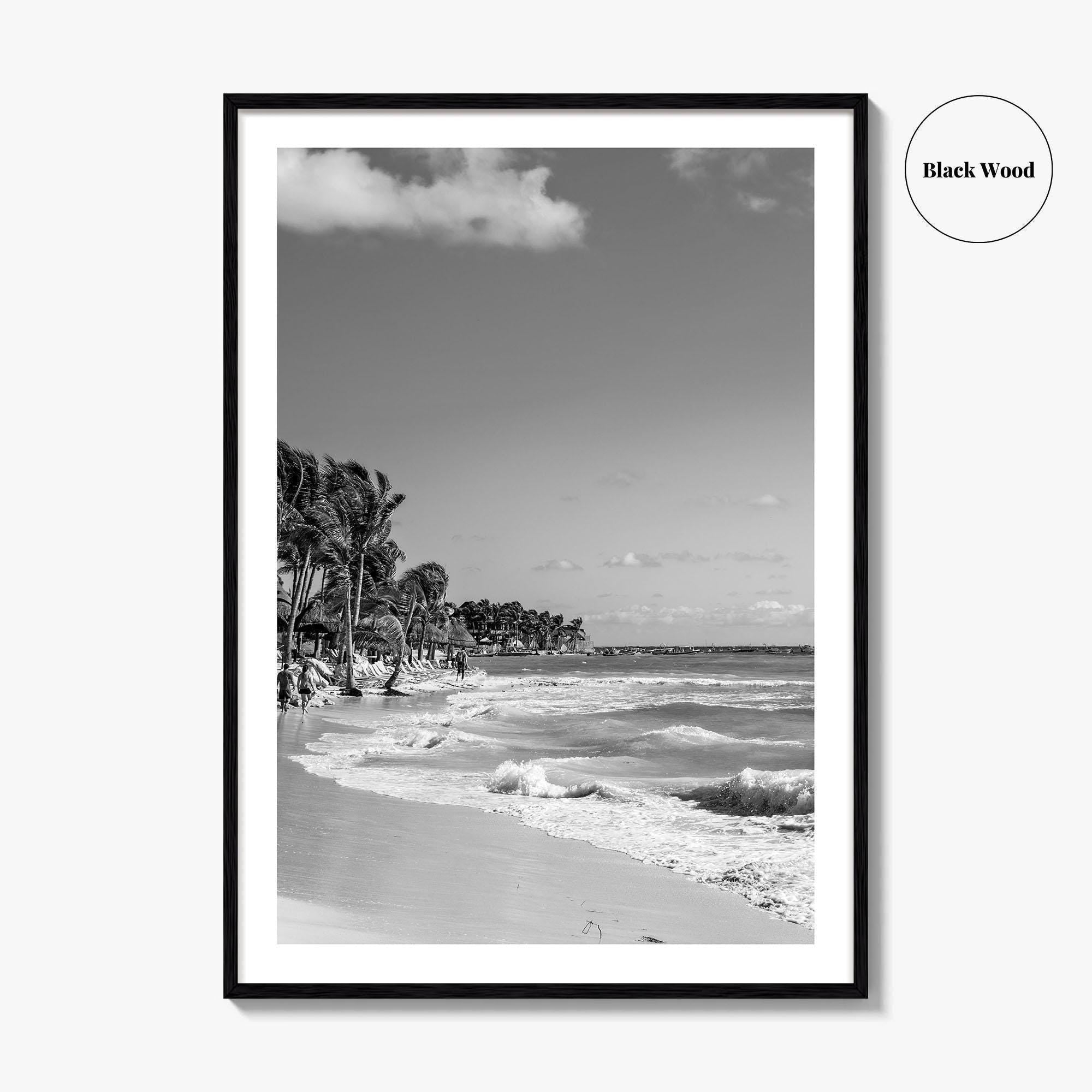 Playa del Carmen Black and White Fine Art Photo Print, Riviera Maya Poster, Mexico