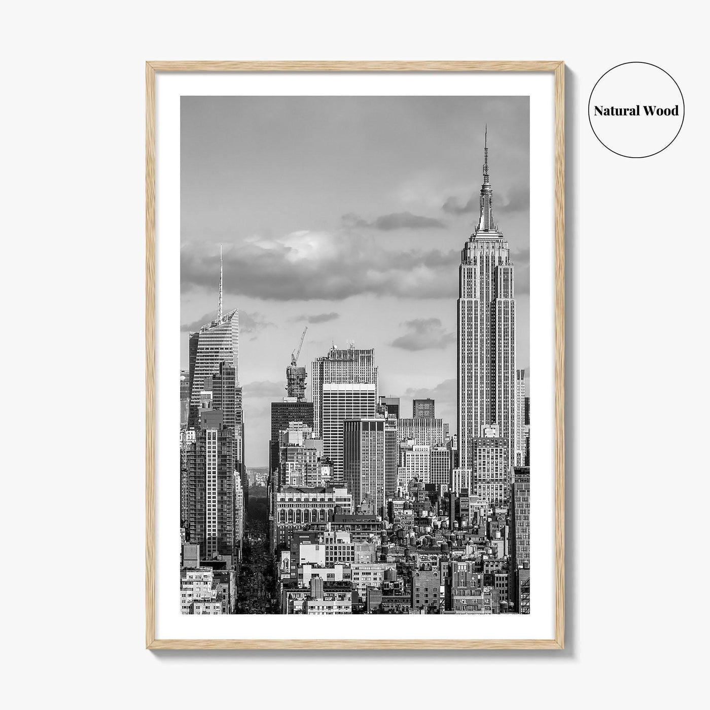 New York City Skyline Black and White Fine Art Photo Print, Manhattan Poster, USA