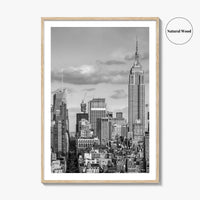 New York City Skyline Black and White Fine Art Photo Print, Manhattan Poster, USA