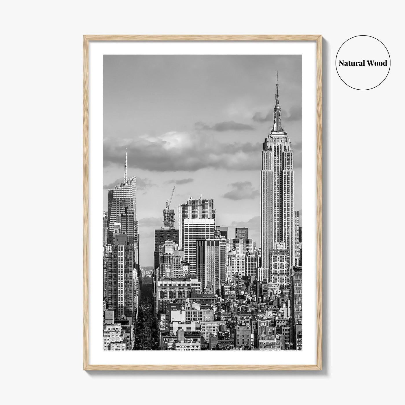 New York City Skyline Black and White Fine Art Photo Print, Manhattan Poster, USA