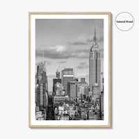 New York City Skyline Black and White Fine Art Photo Print, Manhattan Poster, USA