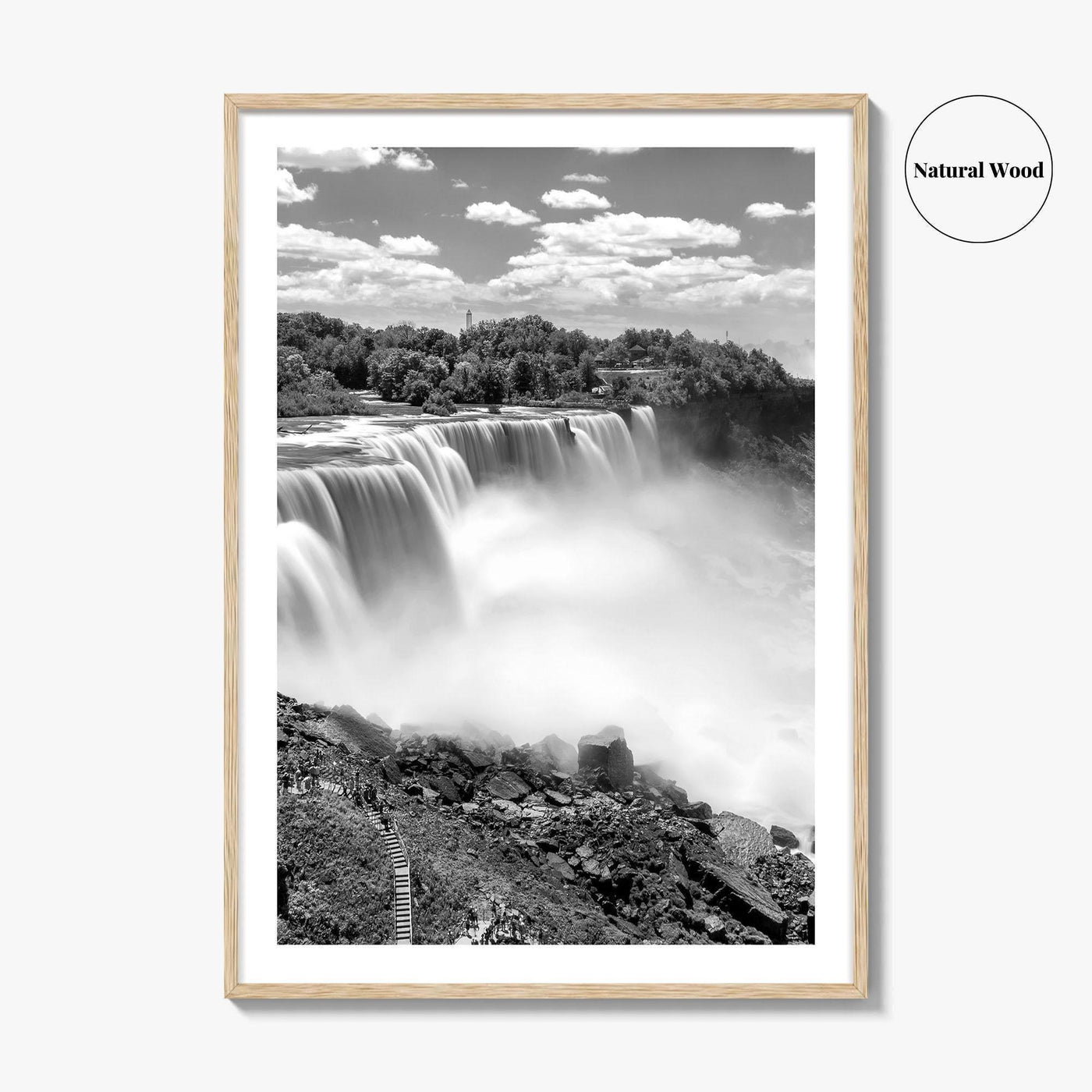 Niagara Falls Black and White Fine Art Photo Print, USA Canada Waterfall Ontario Poster