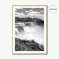 Niagara Falls Black and White Fine Art Photo Print, USA Canada Waterfall Ontario Poster