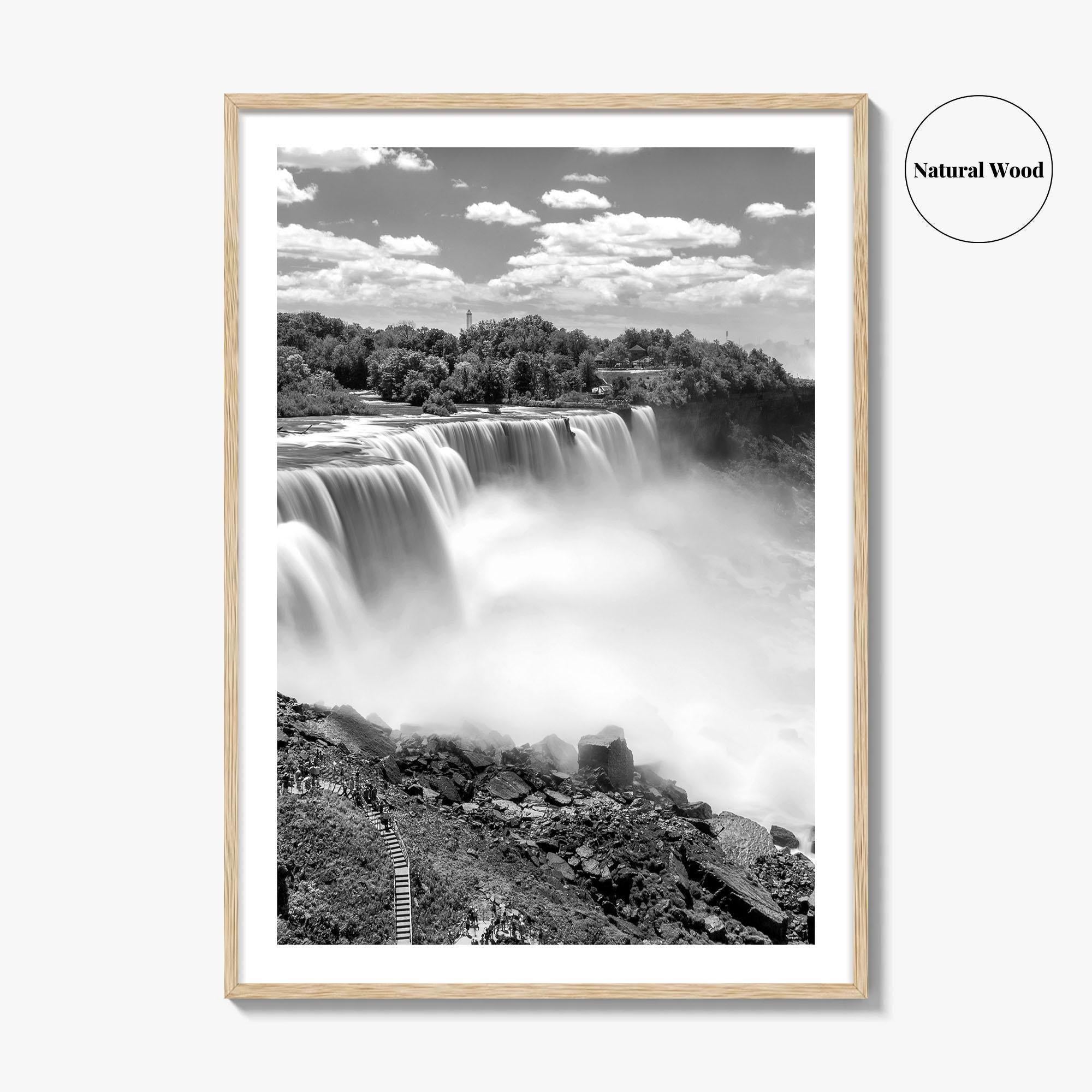 Niagara Falls Black and White Fine Art Photo Print, USA Canada Waterfall Ontario Poster