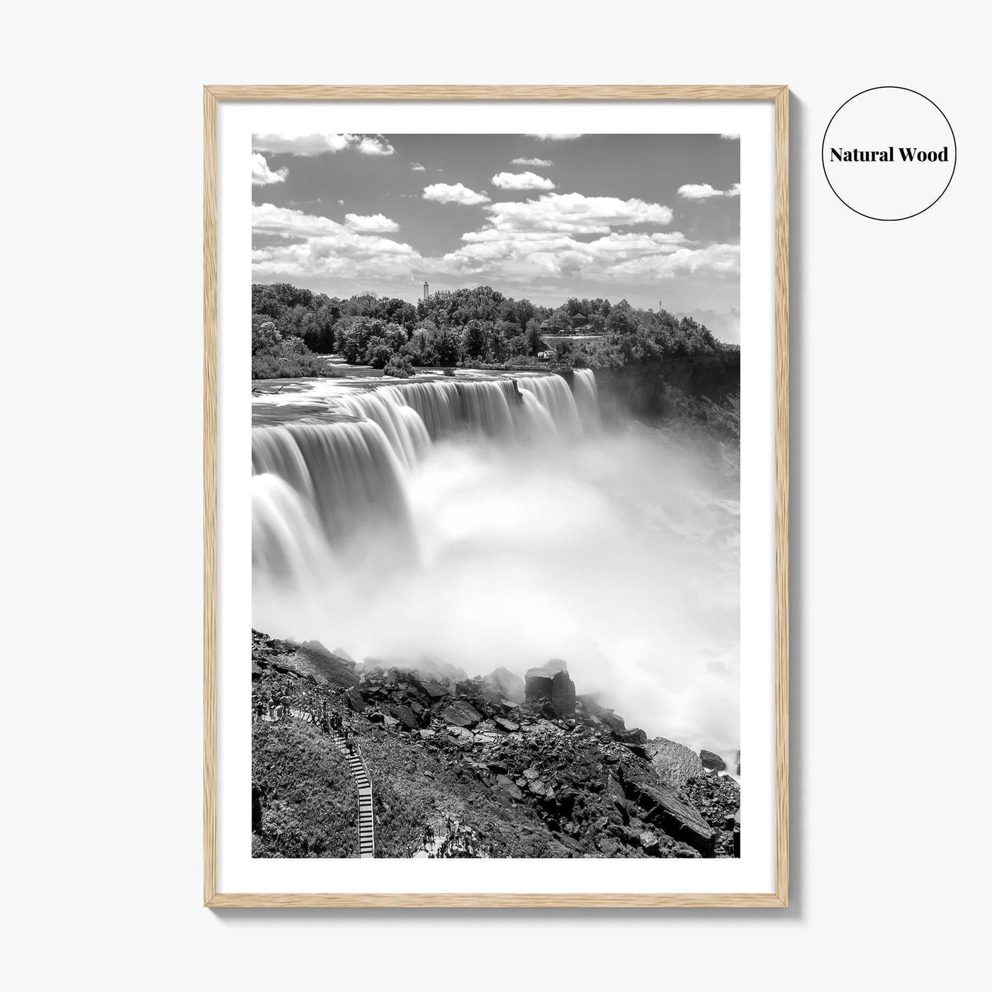 Niagara Falls Black and White Fine Art Photo Print, USA Canada Waterfall Ontario Poster