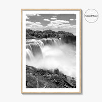 Niagara Falls Black and White Fine Art Photo Print, USA Canada Waterfall Ontario Poster