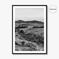 Oklahoma Black and White Fine Art Photo Print, Wichita Mountains, Lawton OK Wall Poster