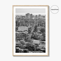 Oakland Skyline Black and White Fine Art Photo Print, Berkeley San Francisco Bay Poster
