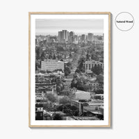 Oakland Skyline Black and White Fine Art Photo Print, Berkeley San Francisco Bay Poster