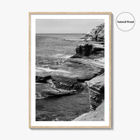 Point Loma Black and White Fine Art Photo Print, Sunset Cliffs San Diego Poster