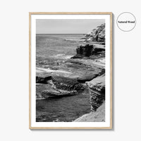 Point Loma Black and White Fine Art Photo Print, Sunset Cliffs San Diego Poster