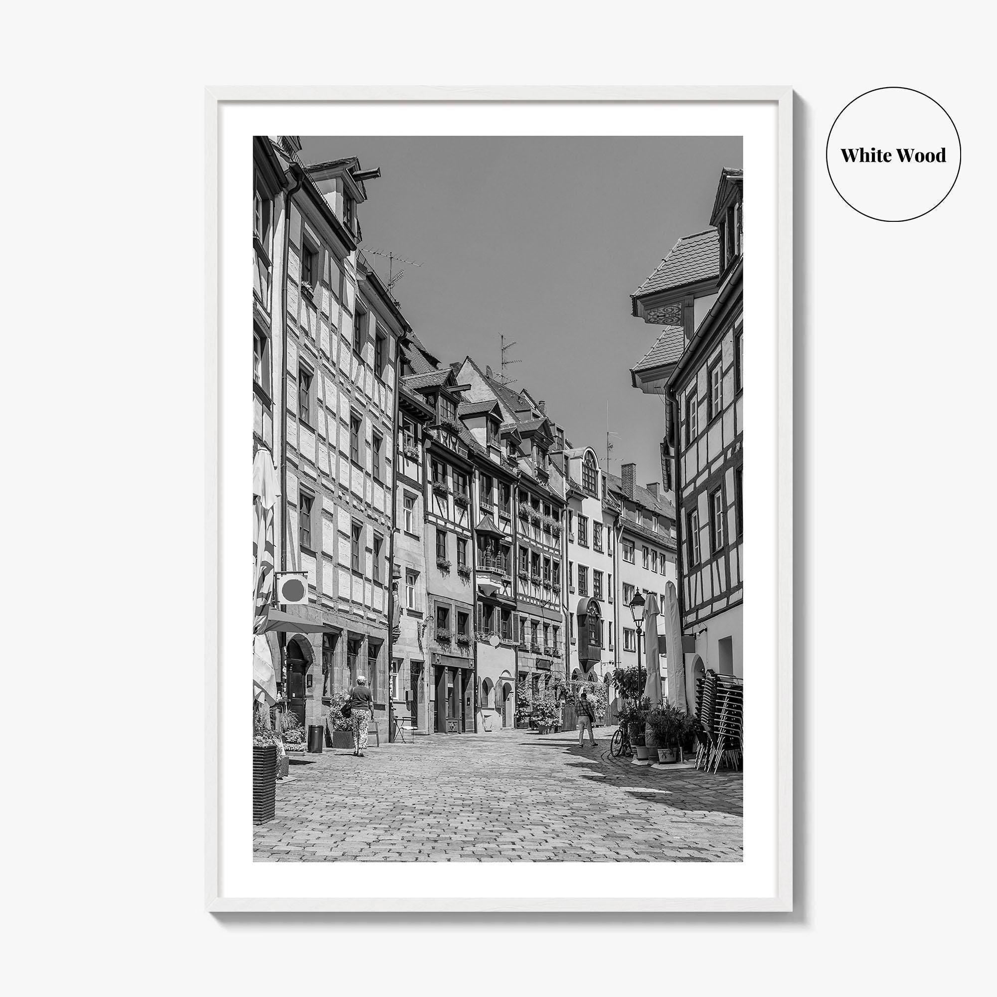 Nuremberg Black and White Fine Art Photo Print, Nürnberg Germany, Weissgerbergasse