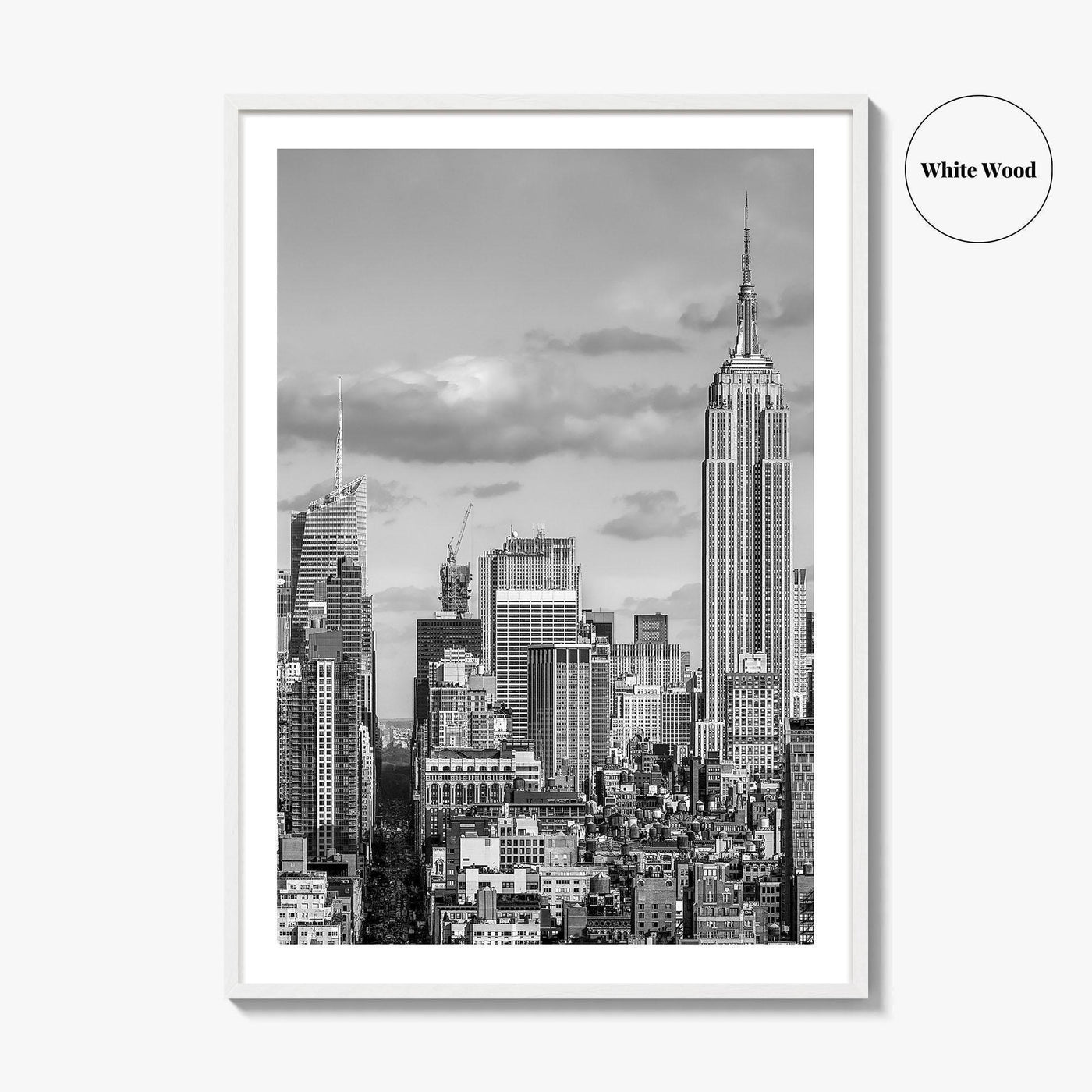 New York City Skyline Black and White Fine Art Photo Print, Manhattan Poster, USA