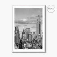 New York City Skyline Black and White Fine Art Photo Print, Manhattan Poster, USA