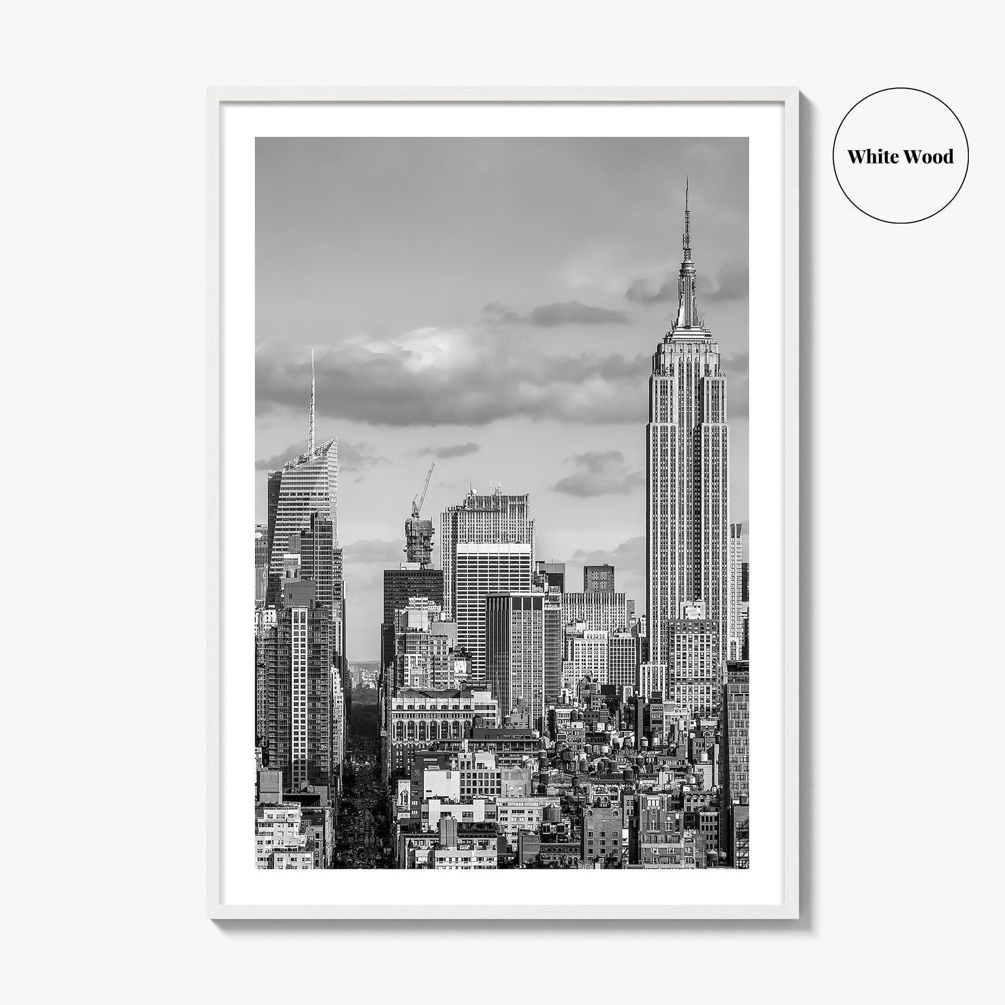 New York City Skyline Black and White Fine Art Photo Print, Manhattan Poster, USA