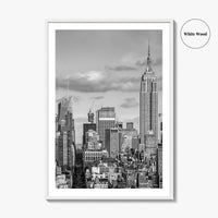 New York City Skyline Black and White Fine Art Photo Print, Manhattan Poster, USA