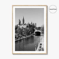 Ottawa Black and White Fine Art Photo Print, Parliament Hill Rideau Canal Ontario Poster