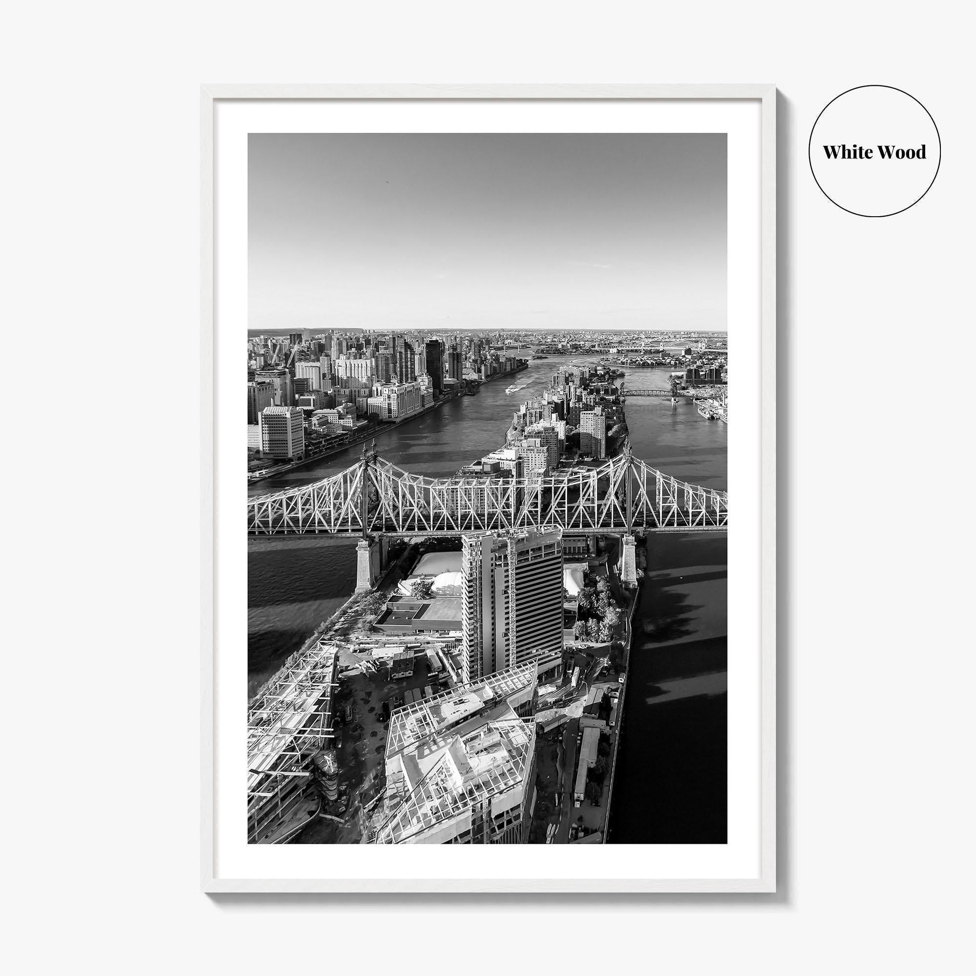 Queens Black and White Fine Art Photo Print, Ed Koch Queensboro Bridge NYC Poster