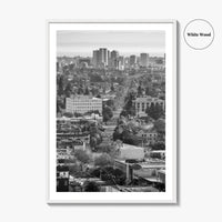 Oakland Skyline Black and White Fine Art Photo Print, Berkeley San Francisco Bay Poster